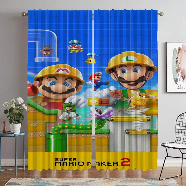 Yiran Furniture Marios Shades Verdunkelungsvorhänge aus Polyester, 2er-Set, Blau, B: 107 cm, H: 241 cm - Bild 1