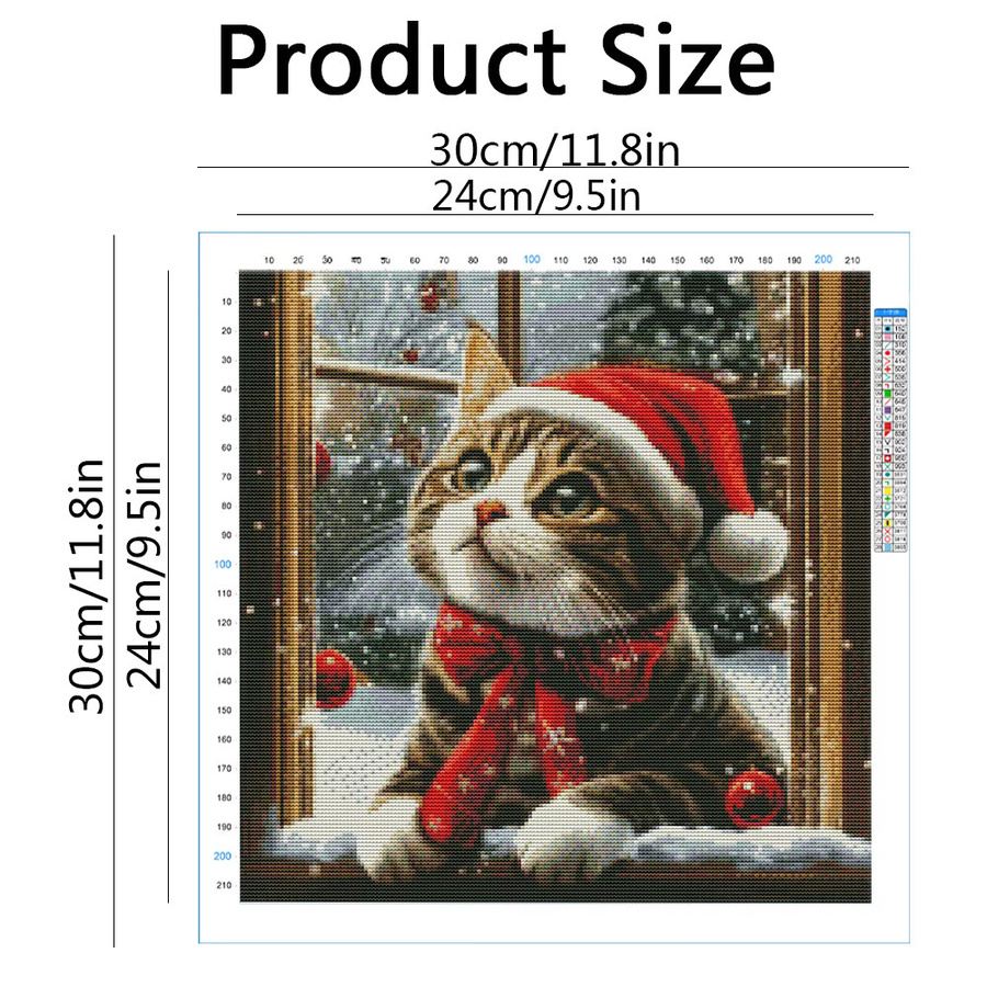 Momoart Kreuzstich-Set Katze DIY-Stickerei in Multicolour, B/H: 30 x 30 cm - Bild 2