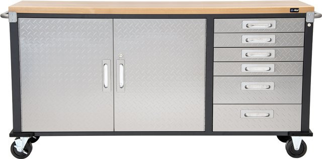 RIKTA ProLine Werkbank mit Rollen, Farbe: Schwarz, B/T/H: 51 x 195 x 95 cm, Belastbarkeit: 320 kg - Bild 1