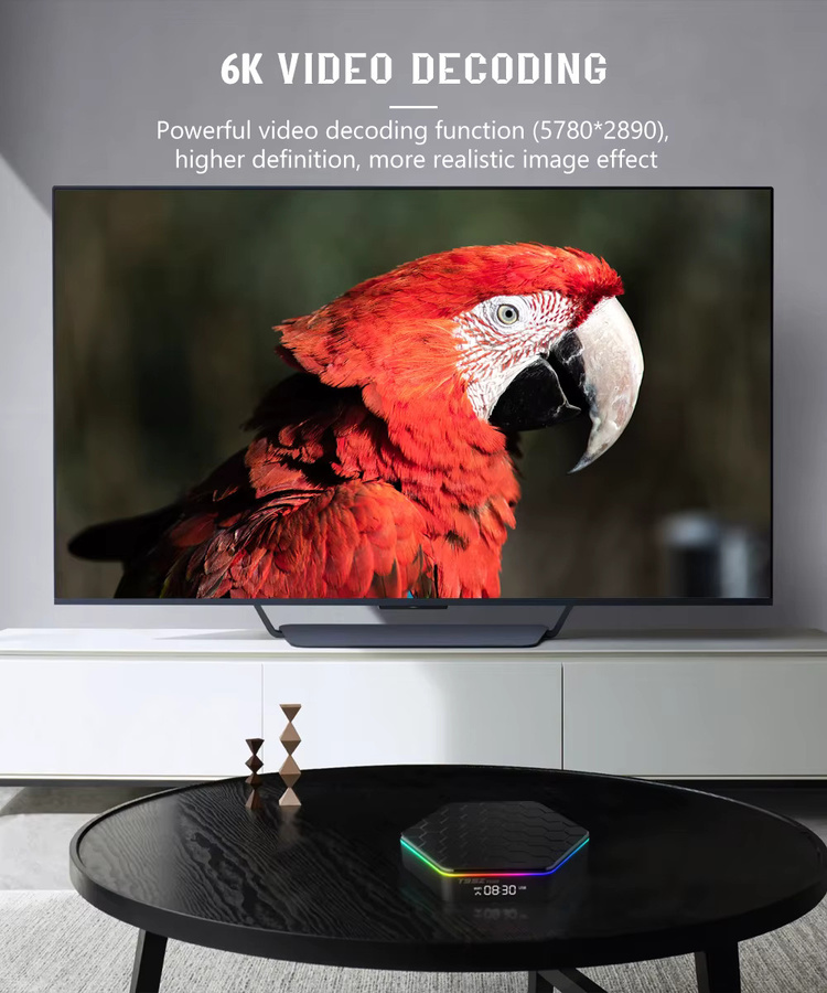 T95ZPLUS Smart TV Box Globale Version mit Allwinner H618, 4K HDR10, WiFi6 und Bluetooth 5, 32GB/64GB, Schwarz - Bild 3