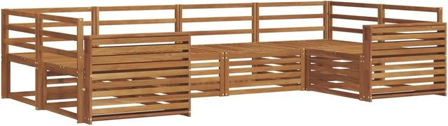 vidaXL Sofagarnitur 6-teilig aus Massivholz Akazie in Braun mit modernem Latten-Design - Bild 1