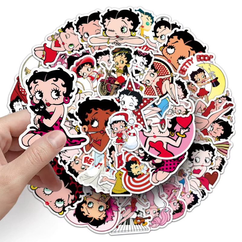 Betty Boop Aufkleber, 50-teiliges Set, Bunt / Mehrfarbig - Bild 3