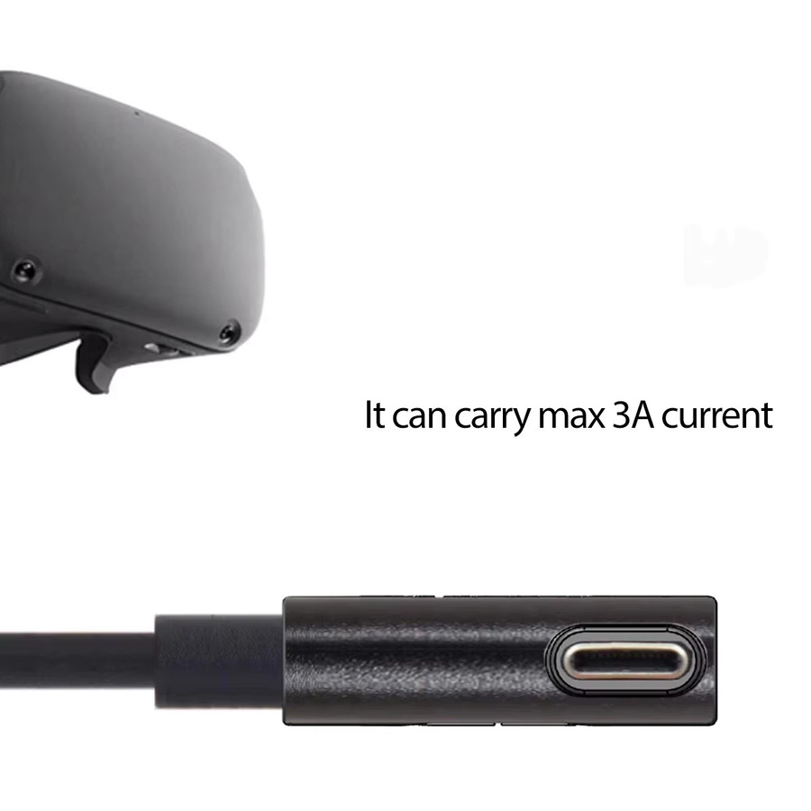 RGEEK USB-A auf USB-C Datenkabel mit 90 Grad Ellenbogen-Link für Meta Quest 2, Quest 3 und Quest 3S, Schwarz - Bild 2