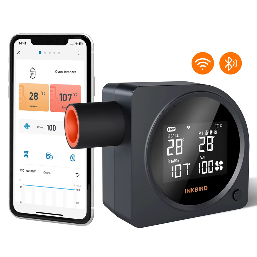 Inkbird ISC-028BW Kabelloser Grill-Temperaturregler in Schwarz mit 5 Sonden und automatischem Raucherventilator - Bild 7