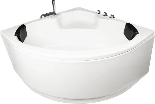 Basera Eck-Badewanne Maui in Hochglanz Weiß, B/T: 130 x 130 cm - Bild 1