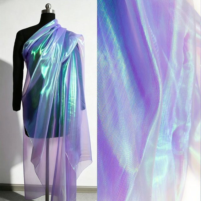 Findohope Meerjungfrau Tüll Organza Stoff in Blau und Multicolour für Hochzeitsdekoration und DIY-Projekte, Breite: 150 cm, Länge: 1 m - Bild 1