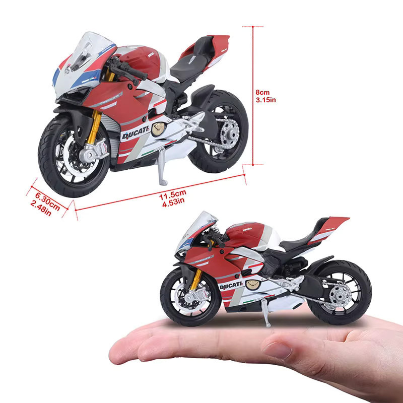 Maisto Ducati Super Naked V4 S, Motorrad-Druckgussmodell, 1:18, Metall, Rot, ab 3 Jahren - Bild 3
