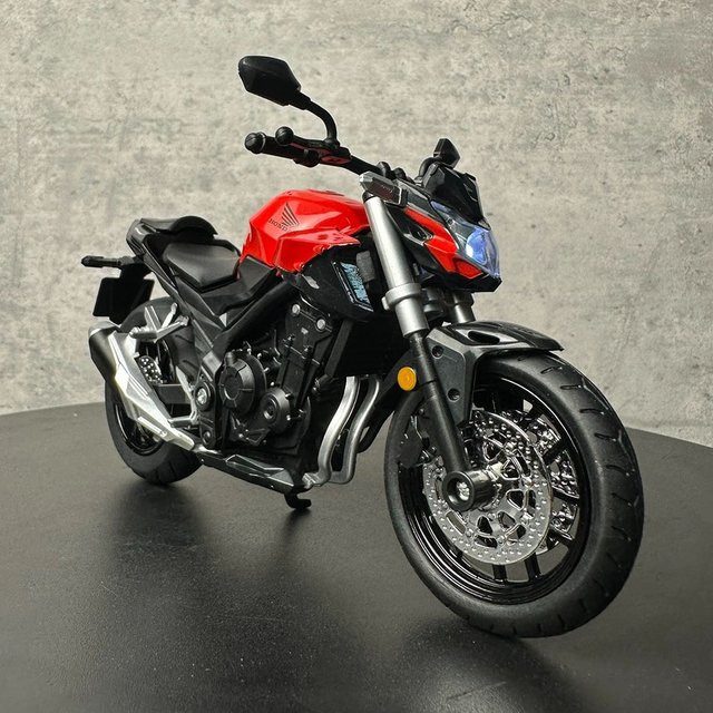MAKEDA Honda CB400F R1 Motorräder Modell, 1:12, mit Musik und Licht, Rot - Bild 1