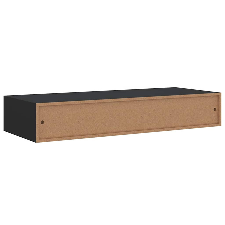 Vidaxl Wandregal mit Schublade in Schwarz aus MDF und Metall, B/T/H: 60 x 23,5 x 10 cm - Bild 1