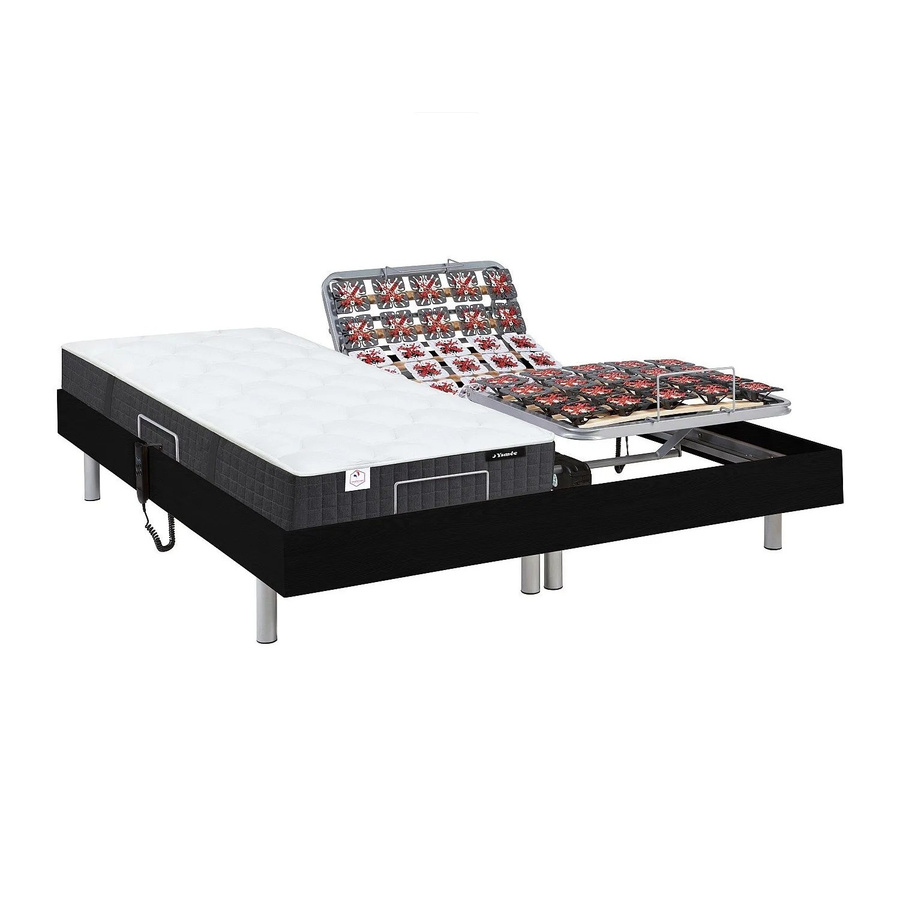 Ysmée Hybrid-Bett Phanes mit elektrischem Lattenrost in Schwarz, B/T/H: 90 x 200 x 71 cm - Bild 2