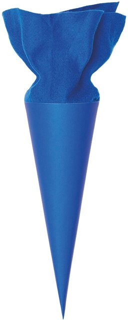 Rico Design Schultüte Rohling aus Karton mit Filzverschluss in Royalblau, Höhe: 35,0 cm - Bild 1