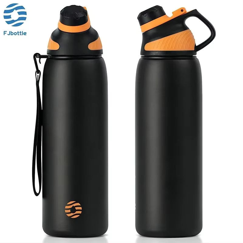 Fjbottle Thermosbecher aus Edelstahl mit magnetischem Deckel und doppelwandiger Isolierung, auslaufsicher, 1000 ml, Pink/Black - Bild 2