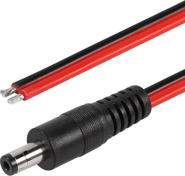 UpperFu DC-Stromversorgungskabel 14AWG mit 5,5mm x 2,1mm Stecker für CCTV-Überwachungskameras, LED-Streifen und Monitore - Bild 1