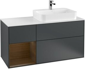 V&B Waschtischunterschrank Finion in Walnuss, Breite: 120 cm, Tiefe: 50,1 cm, Höhe: 50,1 cm - Bild 1