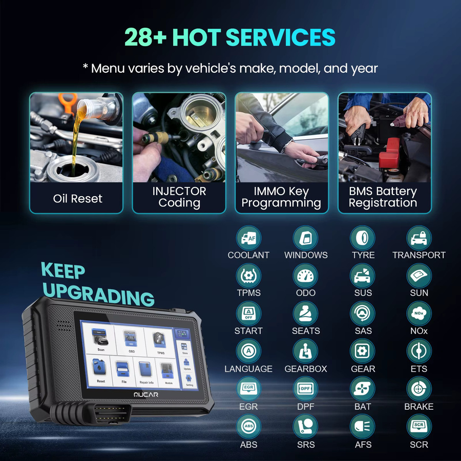 MUCAR VO6 OBD2 Auto-Diagnosegerät in Schwarz mit 28 Reset-Funktionen für Vollsystem-Scan, ABS und Motor sowie lebenslangen kostenlosen Updates - Bild 3