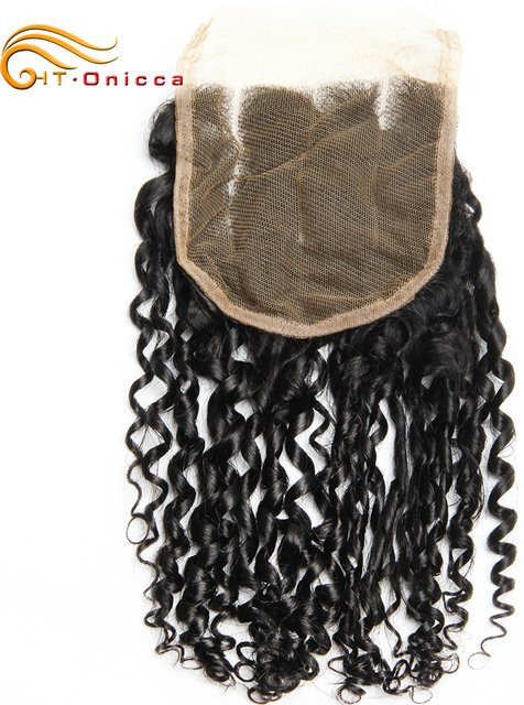 Htonicca Pixie Curl Echthaarverschluss, Schweizer Spitze, 15,2–45,7 cm, 100 % Remy-Haar - Bild 1