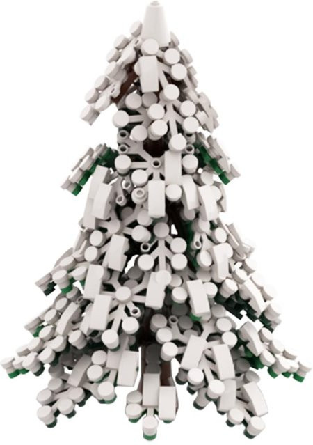 Gobricks Kiefernbaum Tanne Winter Bausteine Bausatz - Bild 1