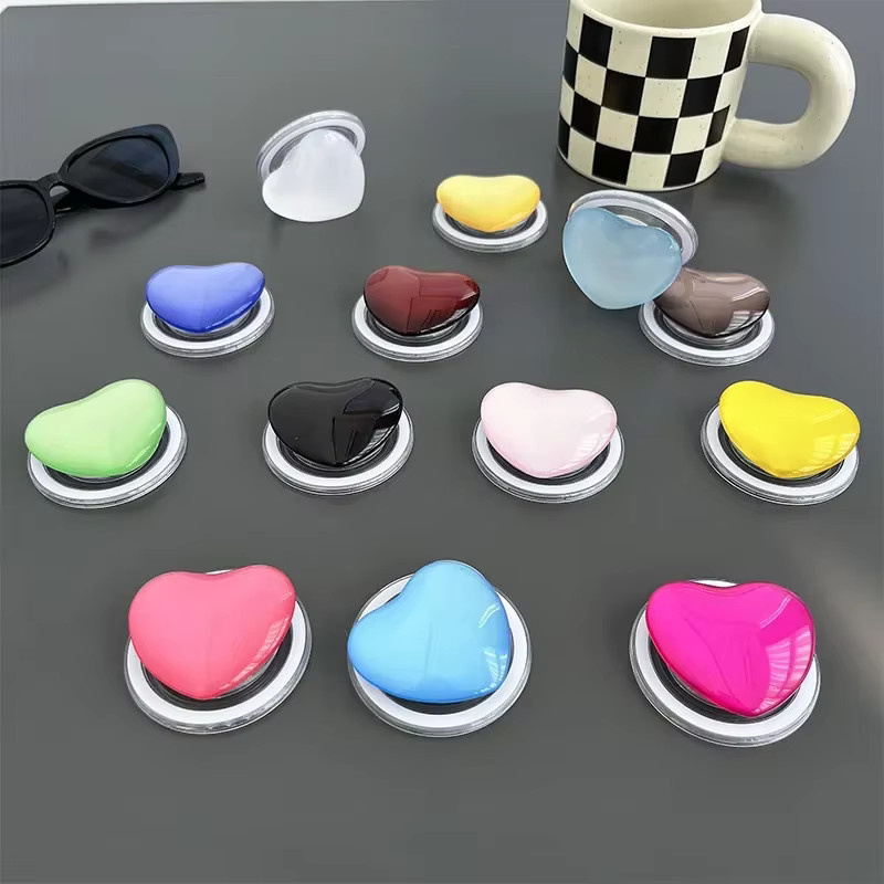 JXSFLYE Magnetischer Handyhalter aus Glas in Pink, Tragbare und Versenkbare Desktop-Unterstützung mit Airbag-Funktion - Bild 2