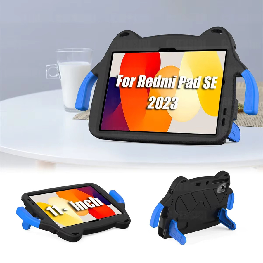 Stoßfeste Kinder Schutzhülle aus EVA mit Griff für Xiaomi Redmi Pad SE 2023 und Redmi Pad 2 2025 11 Zoll in Schwarz - Bild 1