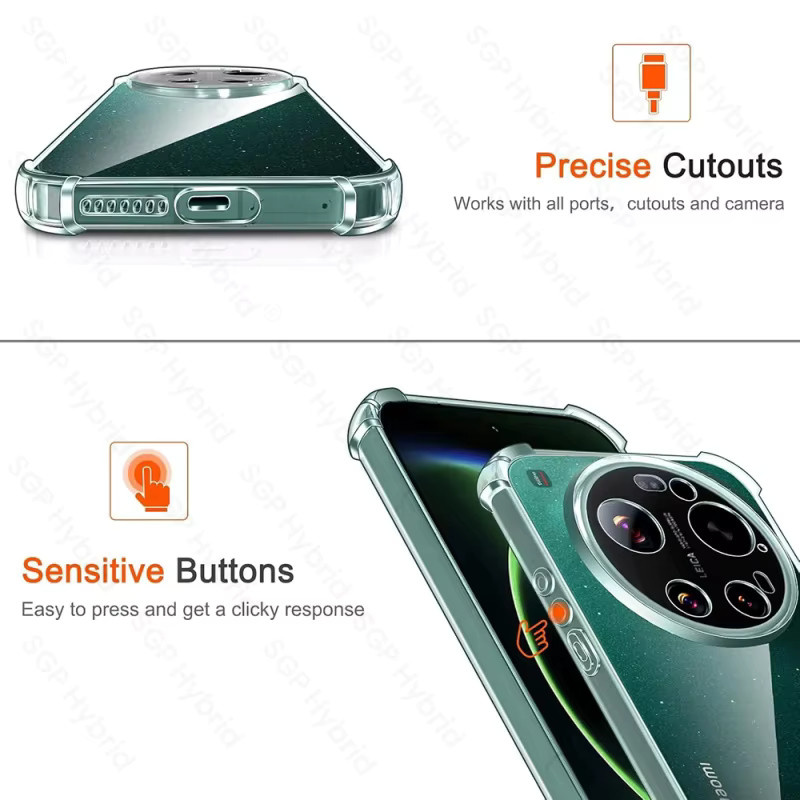 Xiaomi 17 Ultra 5G Silikon Schutzhülle Transparent Anti-Vergilbung Stoßfeste Panzerhülle mit Airbags - Bild 3