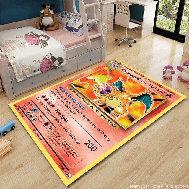 Potdemiel Pikachu Anime Teppich mit rutschfester Unterseite für Wohnzimmer und Kinderzimmer, mehrfarbig - Bild 1