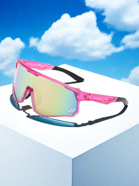 Sharif Sportsonnenbrille, Unisex, Vollrand, Kunststoff, silver, pink - Bild 1