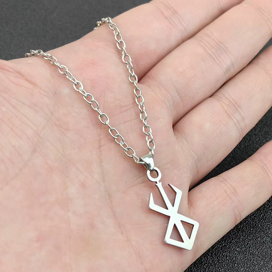 YUMEI Halskette Edelstahl, Silber, Unisex - Bild 2