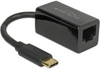 DeLock USB-C auf Gigabit Ethernet Netzwerkadapter, Schwarz - Bild 1