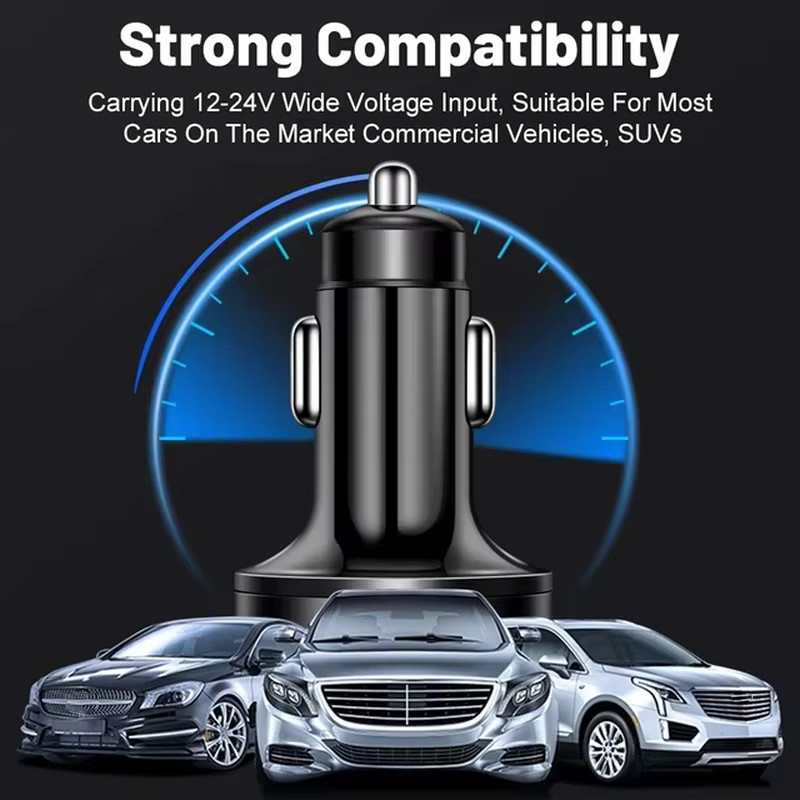 UYUXIO 6-in-1 USB-C Autoladegerät Adapter mit Voltmeter und Spannungsanzeige für iPhone und Samsung - Bild 6