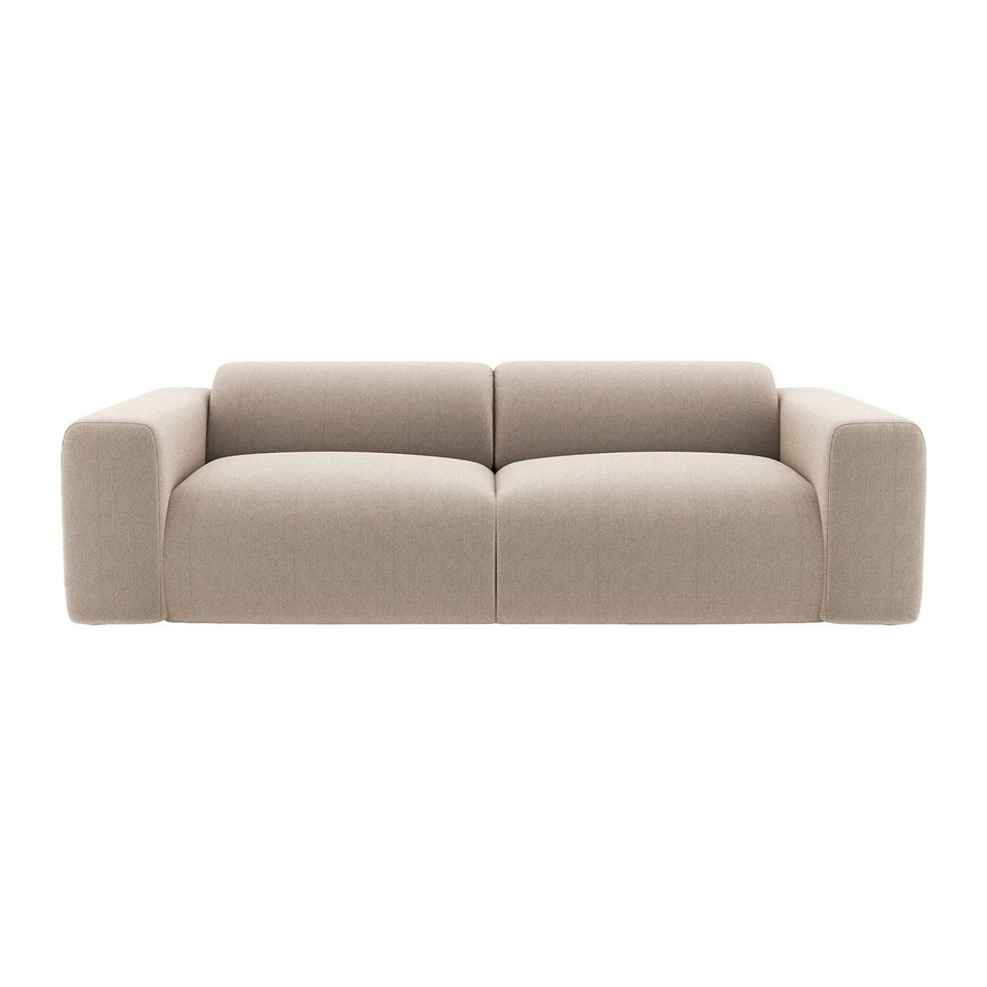 Maison Céphy Sofa Pogni in Beige mit Samt-Stoff und Armlehnen, Breite: 205 cm - Bild 2