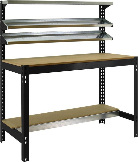 PROREGAL Werkbank Buffalo mit Frontablage in Anthrazit, H x B x T: 84 x 90 x 61 cm - Bild 1