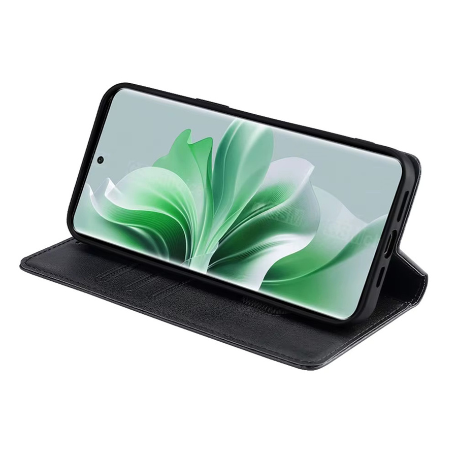Magnetische Leder Handyhülle mit Kartenfächern und Standfunktion für OPPO Reno 11 10 9 8 7 Pro Plus Lite in Schwarz oder Braun - Bild 3