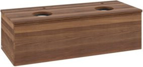 V&B Waschtischunterschrank Antao mit Frontstruktur und Beleuchtung in Walnuss, B/T/H: 120 x 50 x 50 cm - Bild 1