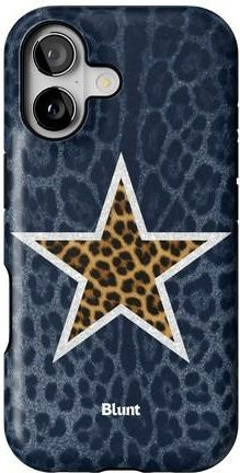 Clmj Handyhülle mit Leopardenmuster und Sternen in Blau für iPhone 16 15 14 13 12 11 Pro Max Plus und weitere Modelle, Doppelschicht Design im Y2K-Stil - Bild 1