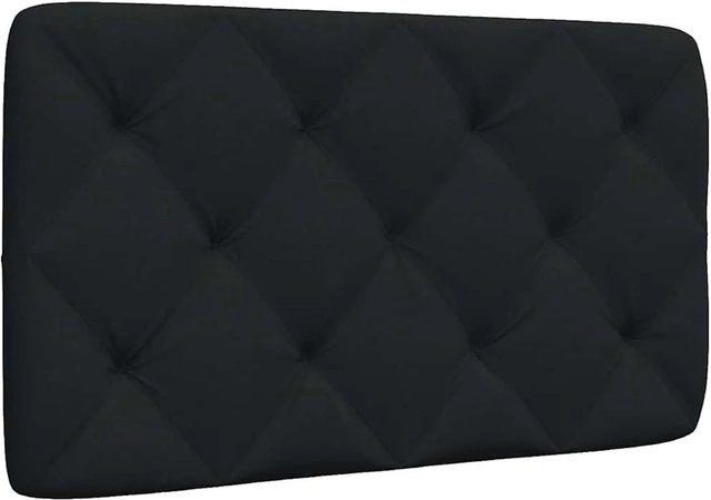 vidaXL Kopfteil-Kissen Schwarz aus Stoff mit Rauten-Heftung für Betten von 80–90 x 190/200 cm - Bild 1