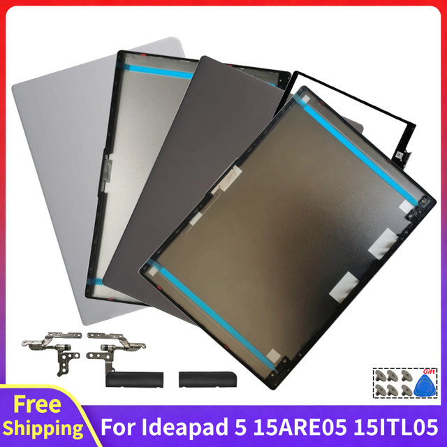 Lenovo Ersatzgehäuse für Ideapad 5 15ITL05 15ARE05 15IIL05 15ALC05 bestehend aus hinterem Deckel, Obergehäuse, LCD-Rückabdeckung, Bildschirm-Frontblende und Scharnieren in Grau/Silber - Bild 1