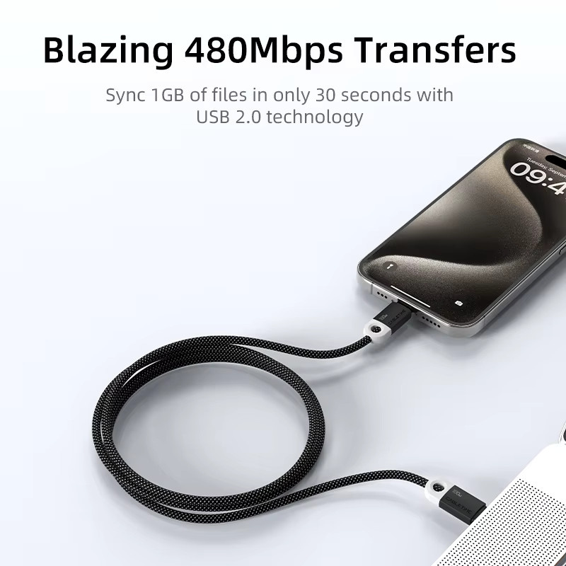 CABLETIME USB-C Schnellladekabel 100W in Schwarz für iPad, MacBook Pro, Xiaomi, Samsung und Huawei - Bild 2
