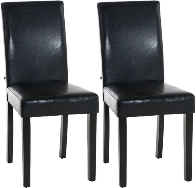 2er Set Esszimmerstühle DELUKE DALAN aus Kunstleder in Schwarz, B/T/H: 41 x 47 x 91 cm - Bild 1