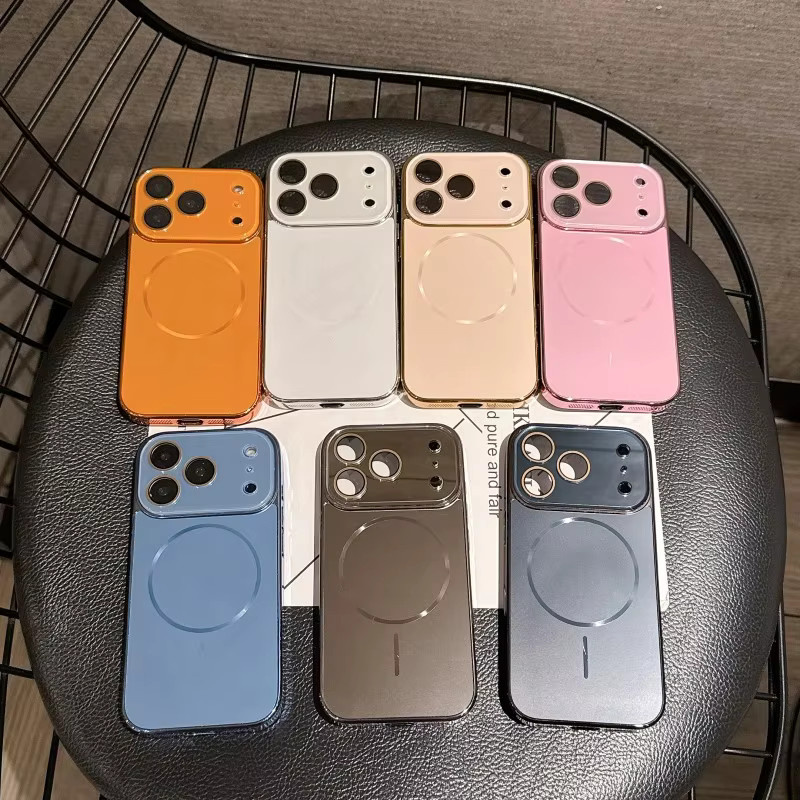EHUIDE Magnetische Schutzhülle mit Big View Kameraobjektiv für iPhone 17 Pro Max, 16 Pro, 15 und 14 in Gold, stoßfeste Luxus-Hülle mit MagSafe Unterstützung - Bild 1