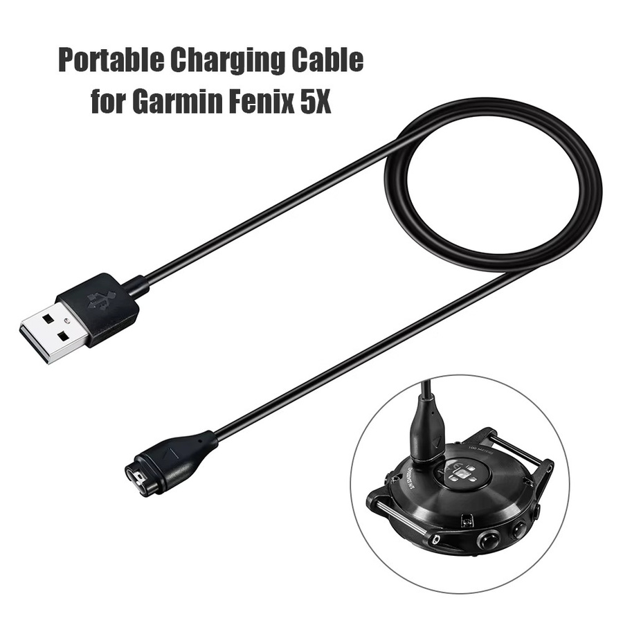 USB-Ladekabel für Garmin Fenix 6S, Fenix 6, Fenix 5 Plus, Fenix 5X und Vivoactive 3, Schwarz, Länge: 1 m - Bild 3