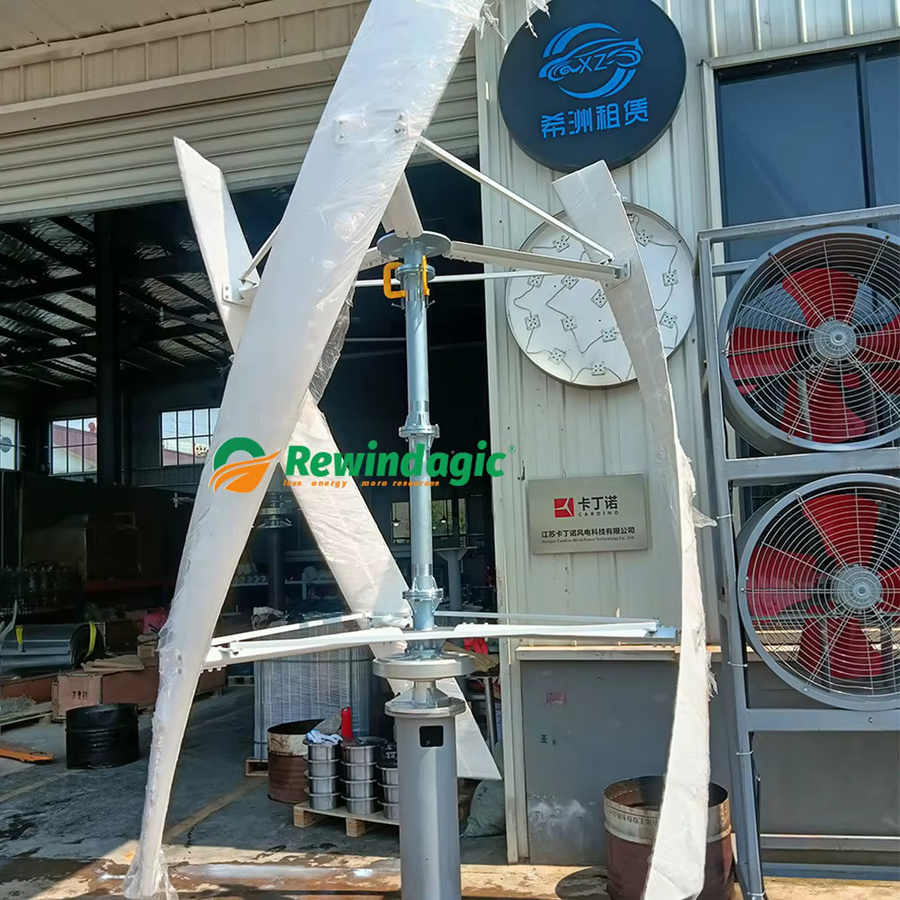 Rewindagic Vertikale Windturbine mit Permanentmagnet-Generator und netzgekoppeltem Wechselrichter, 3-Phasen-Generator, Weiß - Bild 3