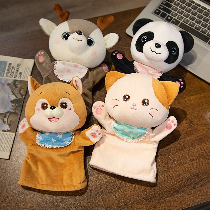 Katze Hirsch Panda Shiba Inu Hand Finger Story Puppet Plüschtiere 25cm - Bild 3