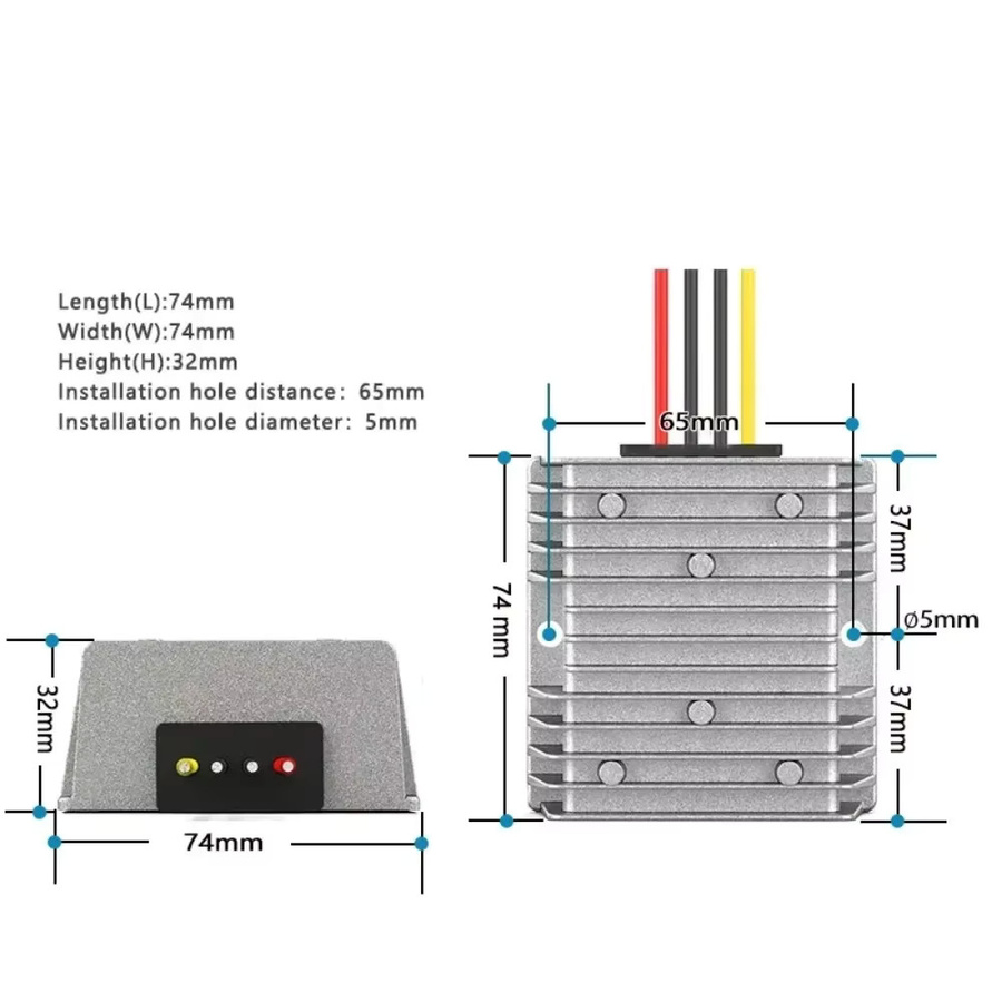 Kangwobei DC/DC Buck-Boost Spannungsregler Modul in Silber für 10-36V bis 12V 13,8V 15V 19V 20V 24V mit 5A-30A Stromversorgung - Bild 2