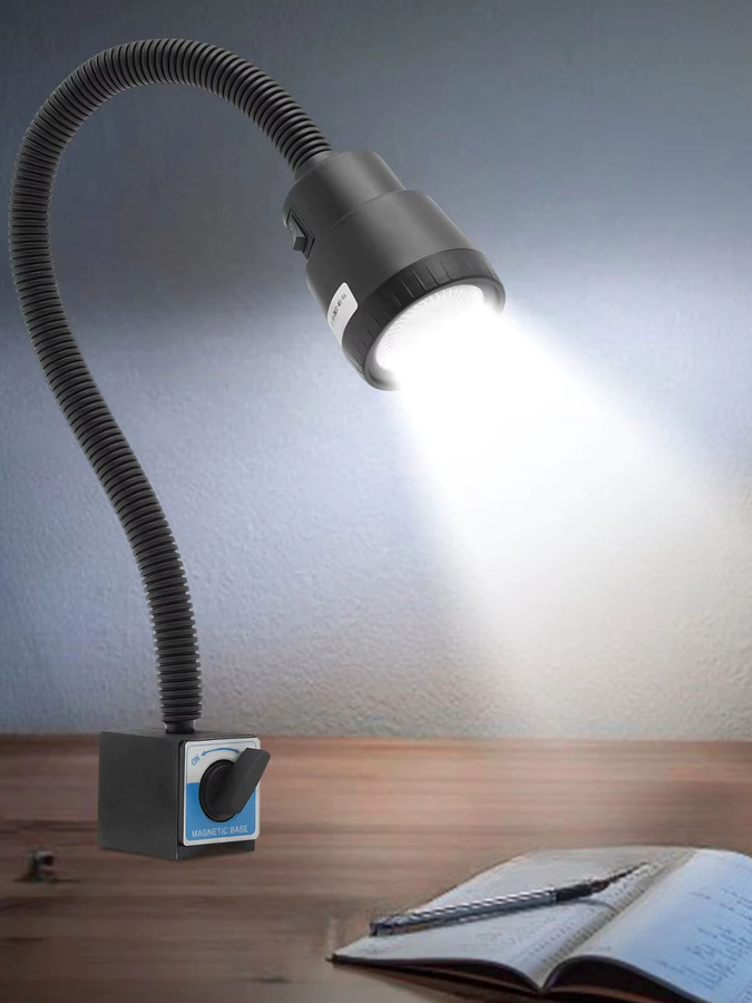 Verstellbare LED CNC Werkstatt-Arbeitslampe mit Magnetfuß in Schwarz für Industrie und Maschinenwerkzeuge - Bild 4