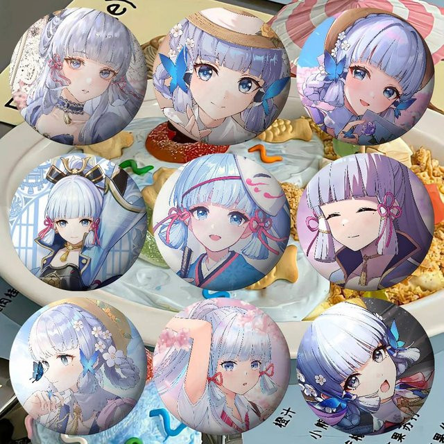 Brosche G-Genshin Kamisato Ayaka, Weißblech, Unisex - Bild 1
