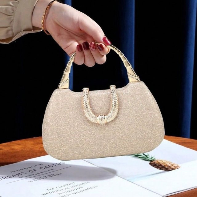 Schultertasche Damen, glänzend, gold bunt - Bild 1