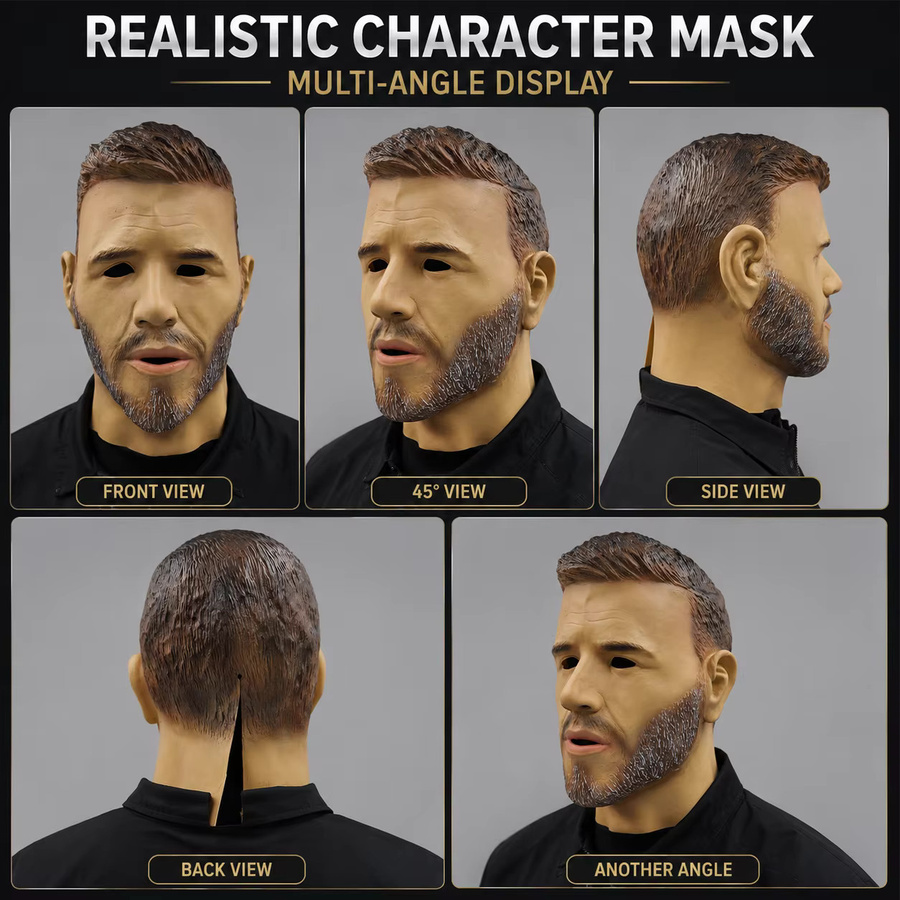 Realistische Latex-Maske Chris Hemsworth, Kopfbedeckung, für Männer - Bild 4