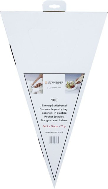 Schneider Einweg-Spritzbeutel aus Kunststoff, transparent, 100 Stück, Länge: 54,5 cm, Breite: 30 cm - Bild 1