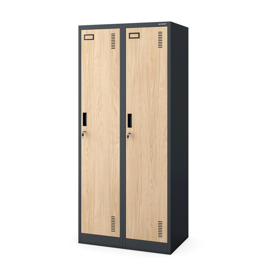 JAN NOWAK Vierfächer-Personalschrank KACPER für Umkleideräume und Büros, Anthrazit und Sonoma-Eiche, H: 180 cm, B: 80 cm, T: 50 cm - Bild 2