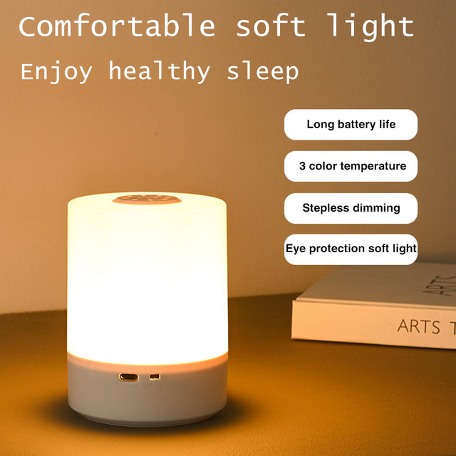 GGBEE LED-Nachtlicht in Weiß mit Touch-Funktion, dimmbare wiederaufladbare Nachttischlampe für Kinderzimmer und Notfallbeleuchtung - Bild 1